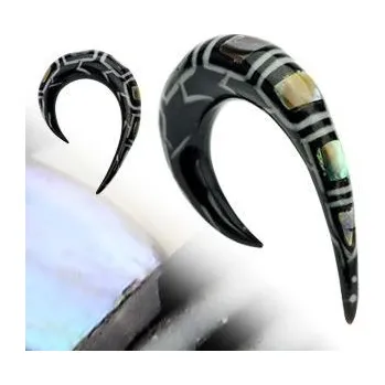 Piercing Plug roztahovák exotické dřevo zdobené perletí HWPSM010