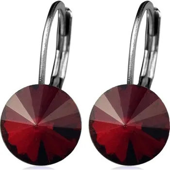 Náušnice Ocelové náušnice - Siam Red, 8 mm