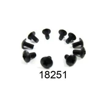 RC vybavení 2,6x6mm šroub s kulatou hlavou, 10ks.