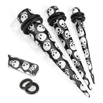 Piercing Roztahovák z akrylátu s lebkami HWTAA05