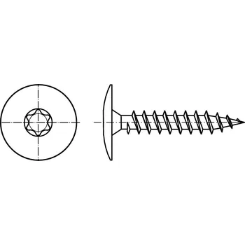 Vrut PROFISTYL Vrut půlkulatá hlava široká s drážkou TORX s celým závitem zinek žlutý Varianta: Vrut půlkulatá hlava široká TORX ZnŽ 6x80