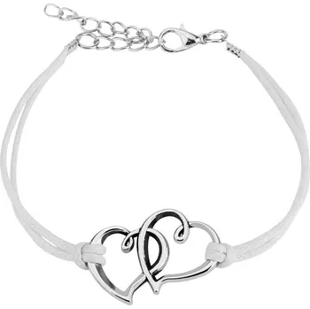 Náramek Náramek se srdíčky, barva bílá