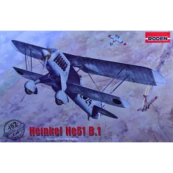 Plastikový model Roden 1/48 Heinkel He 51 B.1 German biplane fighter