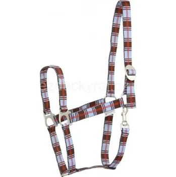 Jezdectví Waldhausen Ohlávka New Check, PONY Barva: Světle modrá, Velikost: PONY