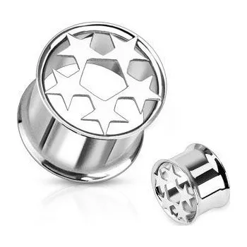 Piercing Tunel chirurgická ocel hvězdy HWPSDF20