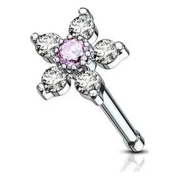 Piercing Piercing do nosu, růžový kamínek