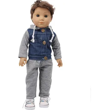 Denim tepláková souprava pro American boy a Baby Born