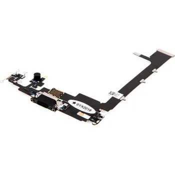 Napájecí a datový konektor s flex kabelem + mikrofony pro Apple iPhone 11 Pro Max - šedý - kvalita A+