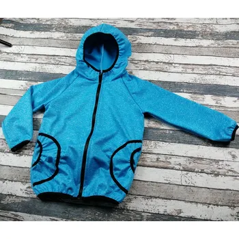 Pánská softshellová bunda Yháček Softshellová bunda Yháček, letní, modrý melír/černé lemy, DOPRODEJ Velikost: 98