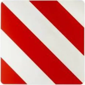 Samolepka reflexní červeno bílá pro nadměrný náklad (423x423 mm), reflexní třída 2 (Španělsko)