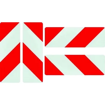 Tabule reflexní červeno bílé šrafování (423x141 mm) sada 4 ks, reflexní třída 1