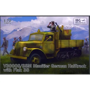 Plastikový model IBG 1/72 V3000S/SSM Maultier Germ.Halftrack w/ Flak 38