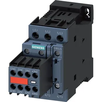 Stykač 3RT2025-1FB44-3MA0 stykač, AC-3, 17A/7,5 kW/400V, 3pólový, DC 24V, 2 NO + 2 NC, šroubová svorka, Siemens