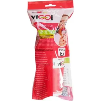 Jednorázové nádobí Papírové kelímky s víčkem 330ml, 6ks, potisk QUICKPACK 7364131