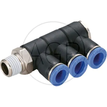 Instalatérský materiál B-WVTEd3-10-1/2-KU Úhlový rozdělovač-šroubení