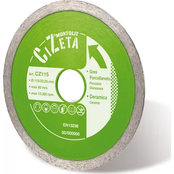 Řezný kotouč Brevetti Montolit CZ125, celoobvodový diamantový kotouč na keramiku, žulu, mramor