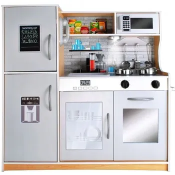 Dětská kuchyňka Kruzzel 9151 Dřevěná kuchyňka s příslušenstvím XXL světle hnědá