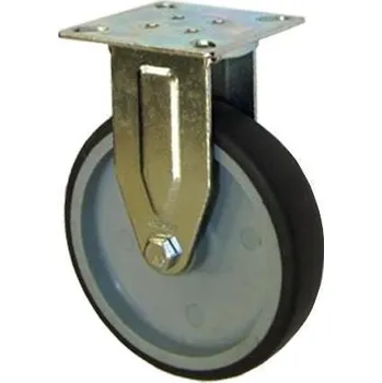 Pojezdové kolečko Gumové přístrojové kolo s přírubou, průměr 125 mm, kluzné ložisko