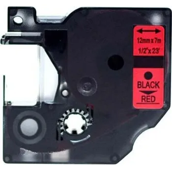 Pásek do tiskárny Kompatibilní páska s Dymo 45017, S0720570, 12mm x 7m černý tisk / červený podklad