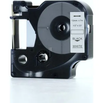 Pásek do tiskárny Kompatibilní páska s Dymo 45013, S0720530, 12mm x 7m černý tisk / bílý podklad