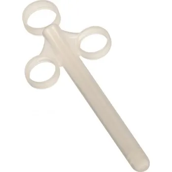 Aplikátor gelu M&K Fist Lube Shooter průhledný, aplikátor lubrikantu s uzavíracím víčkem 16 x 1,3 cm