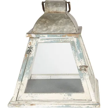 Svícen Dřevěná lucerna s patinou Cosette - 33*33*37 cm