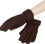 Hnědé pletené rukavice - 8*21 cm