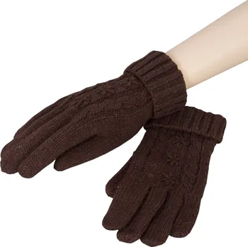 Rukavice Hnědé pletené rukavice - 8*21 cm