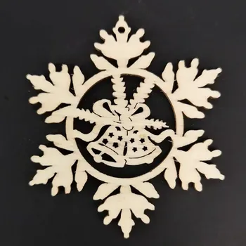 Vánoční dekorace AMADEA Dřevěná ozdoba vločka se zvonky 6 cm