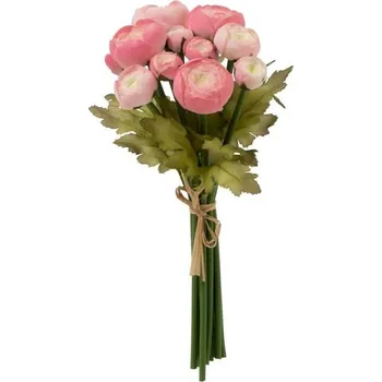 umělá květina Růžová kytička pryskyřník 11ks - 16*14*26cm