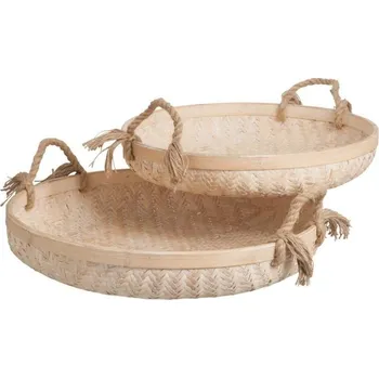 Dva bambusové podnosy - Ø 58 * 11 cm