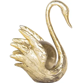 Bytová dekorace Dekorační socha Zlatá labuť - 10*7*13 cm