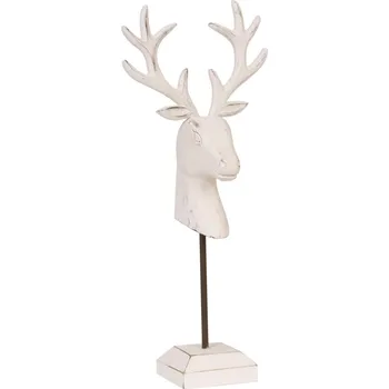 Vánoce Bílá dřevěná dekorace Jelen - 20*10*44 cm
