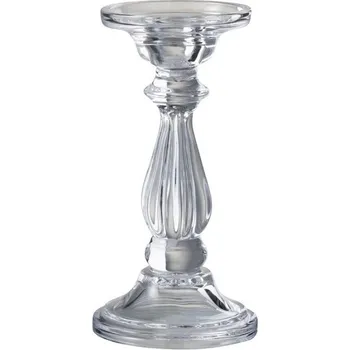 Svícen Skleněný transparentní svícen Tibo small - Ø 10*20cm
