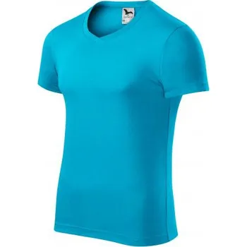 Pánské tričko MALFINI Triko SLIM FIT V-NECK MAN 180g, různé barvy VELIKOST M tyrkysové
