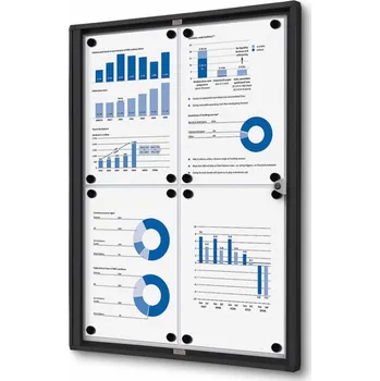 Jansen Display Interiérová vitrína Economy 4xA4 - plechová záda, černá