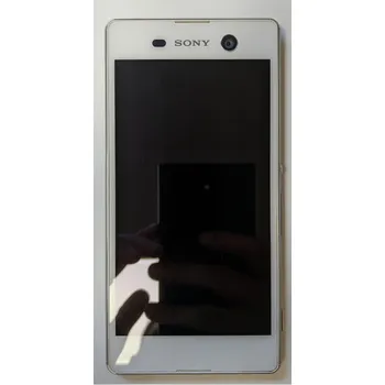 Originální LCD modul + rámeček pro Sony Xperia M5 bílý (SWAP)