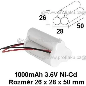Nouzové osvětlení AEB Baterie pro nouzová světla Ni-Cd 3,6V 1000mAh 3x1S