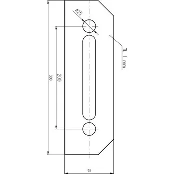 Dveřní kování Plech ochranný š. 95 mm (Plech ochranný š. 95 mm pod bezpečnostní kování)