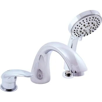 RAV SLEZÁK Baterie vanová stojánková s přepínačem, s hadicí a sprchou-zlato D469.0YZ