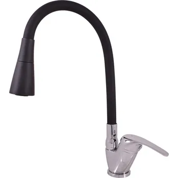 Vodovodní baterie RAV SLEZÁK SÁZAVA Baterie dřezová s flex.ramínkem se sprchou–ramínko černé SA306.0/13