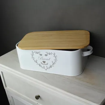 chlebník Chlebník kovový s dřevěným víkem 32,5x14,5x12cm