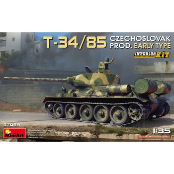Plastikový model Miniart 1/35 T-34/85 Czechoslovak Prod. Early w/ Inter.Kit