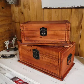 Truhla Retro truhla dřevěná - set 2ks 34/28cm