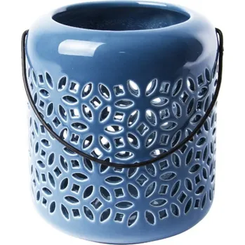 Svícen Lucerna dekorativní tmavě modrá 11,9cm