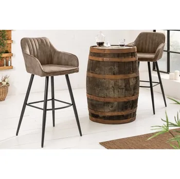 Barová židle Barová židle TURINO ANTIK TAUPE (Barová židle s opěrkami.)