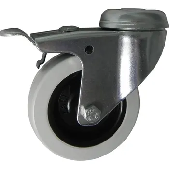 Pojezdové kolečko Nábytkové kolo 75mm otočná vidlice s otvorem a brzdou - M77TLH
