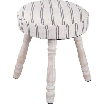 Stolička Dřevěná stolička s pruhovanou látkou 30x30x38cm