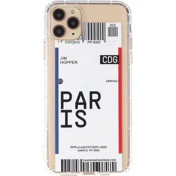 Pouzdro na mobilní telefon Kryt z měkkého plastu se vzorem letenky pro iPhone 11 Pro Max - Paříž