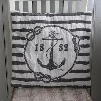 Povlak na dekorativní polštářek Povlak na polštář s kotvou bílý 40x40cm